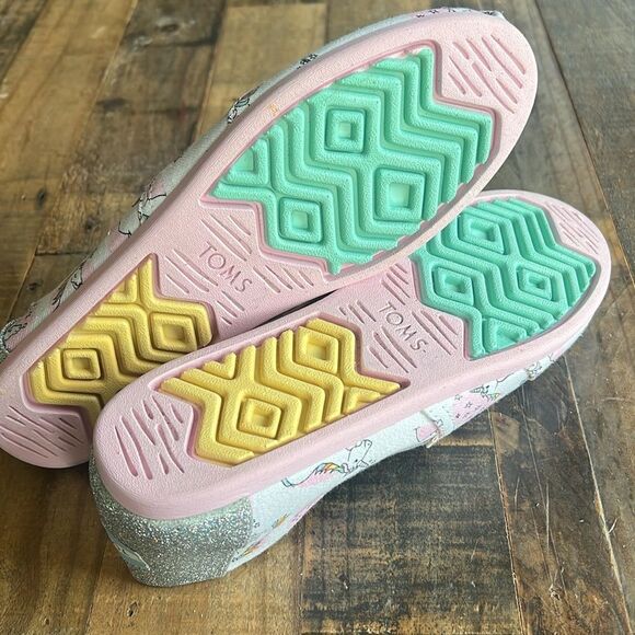 TOMS Unicorn Shoes White & Pink W9.5 - Picture 4 of 5